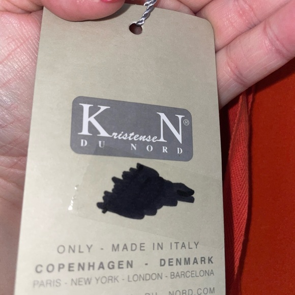 KRISTENSEN DU NORD BEAUTIFUL ORANGE SILK PLEATED DRAWSTRING PANTS SZ 1/US 4 NWT - Picture 5 of 9